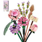 Künstliche Blumen Bauset Blumen Pflanzen Blumenstrauß Gefälschte Blumen für Dekorationen, Dekoration Blume Roses Erwachsene für Zuhause Geschenk, DIY Geschenke Ziegelblumen, N