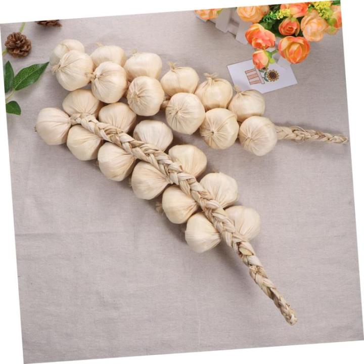 2 Sätze Künstlicher Knoblauch Künstliches Gemüse Lebensechter Weißer Knoblauch Knoblauchornament Knoblauchknolle Pflanzliches Dekor Simulation Knoblauch Zwiebel 2 Stück * 2