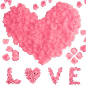1200 stück Künstliche Rosenblätter, Romantische Rosenblätter Deko, Künstliche Rosenblüten Getrocknet für Hochzeit, Valentinstag, Jahrestag, Tischdekoration, Geburtstag, roma