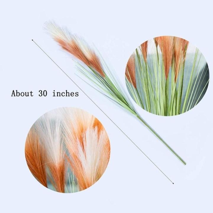 5 stks Kunstbloemen, Pampas Gras Larg Ascendant Gras Nep Bloemen Gras voor Bruiloft Boeketten Home Party Hotel Centerpieces Decoraties, Oranje