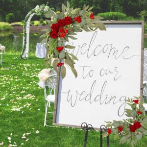 Empfang Seiden Tulpen Arrangements Hochzeit Gemischte Pfingstrosen Willkommensschild Veranstaltungsverzierungen