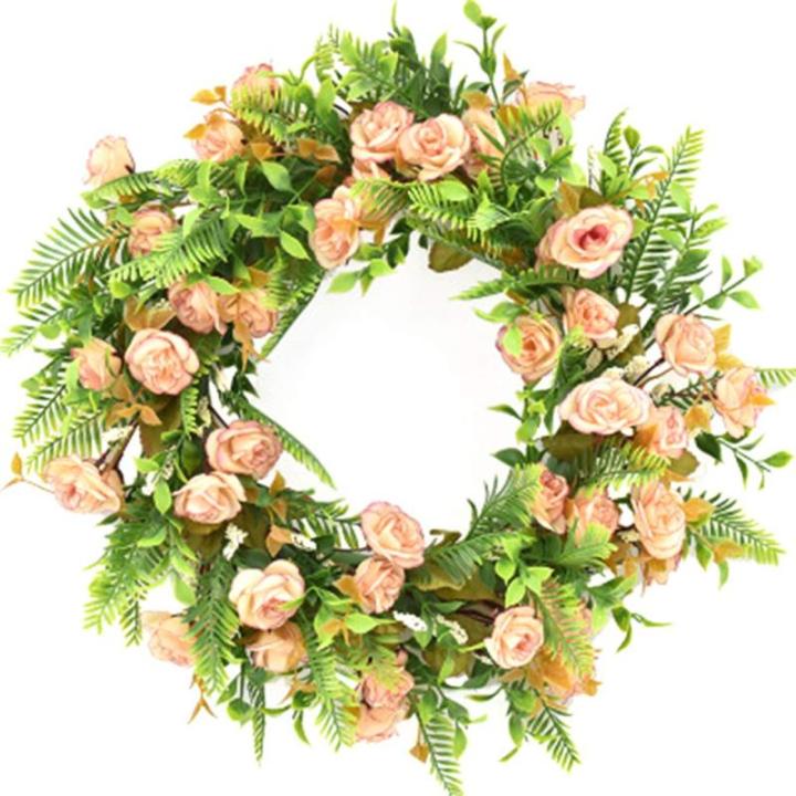 Daisy Rose Blume Kranz Handgemachte Künstliche Blumen Girlande für Front Tür Wand Hochzeit Party Home Dekoration