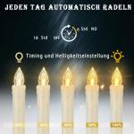 10 LED Kerstboomkaarsen Draadloos met Afstandsbediening Timer Flikkeren Dimbaar Warmwit Kerstverlichting Kerstdecoratie, LED Kerstkaarsen Buiten Waterdicht（met 10 batterijen）