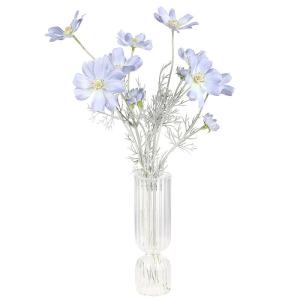 , 2 stuks, lichtblauwe bloemen, kosmos-planten, voor binnen en buiten, stoffen bloemen decoratie en kunsthandwerk voor bruiloft, banket, bloemenfeest, thuis