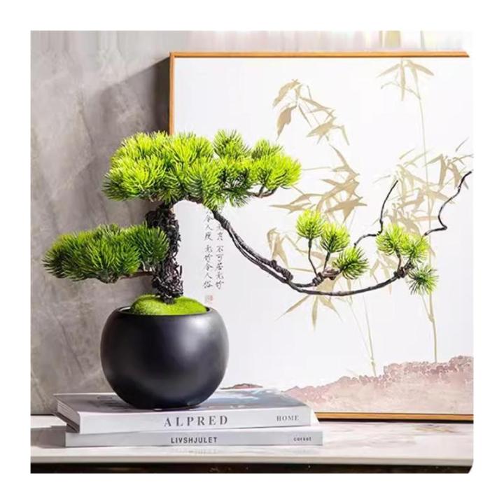 Künstlicher Bonsai-Baum Simulierte Willkommens-Kieferndekorationen im chinesischen Stil, Zypressen, kleine Pflanzen, Wohnzimmer, Heimdekorationen, künstliche Kiefer, Bonsai Küns