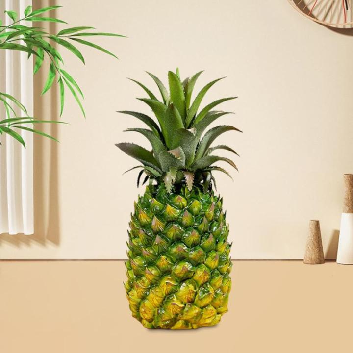 Authentische Ananas Skulptur, Kunstobst Deko für Zuhause, Elegantes Ornament, 10cmx24cm