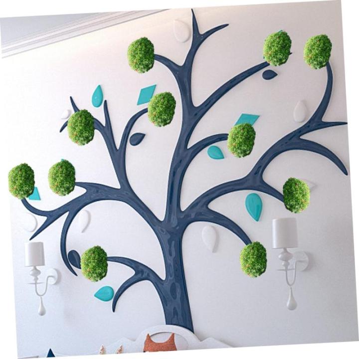 6 stuks bloemstuk ballen vormen cirkels groen balframe van imitatie kogelkooi planten kunstmatige plantenbolframe groen decor plastic bladeren boeket 3D
