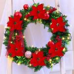 15 stuks 22 cm kerstbloemen kunstmatige kerstster bloemen kerstboom ornamenten met clips stengels voor krans feest bruiloft Nieuwjaar decoratie (rood)