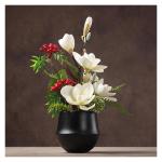 Kunstblumen Tischblumenarrangement für den Innenbereich – 41 cm x 54 cm große Kunstpflanze für die Schreibtischdekoration im Wohnzimmer – Keramikvase für jeden Anlass