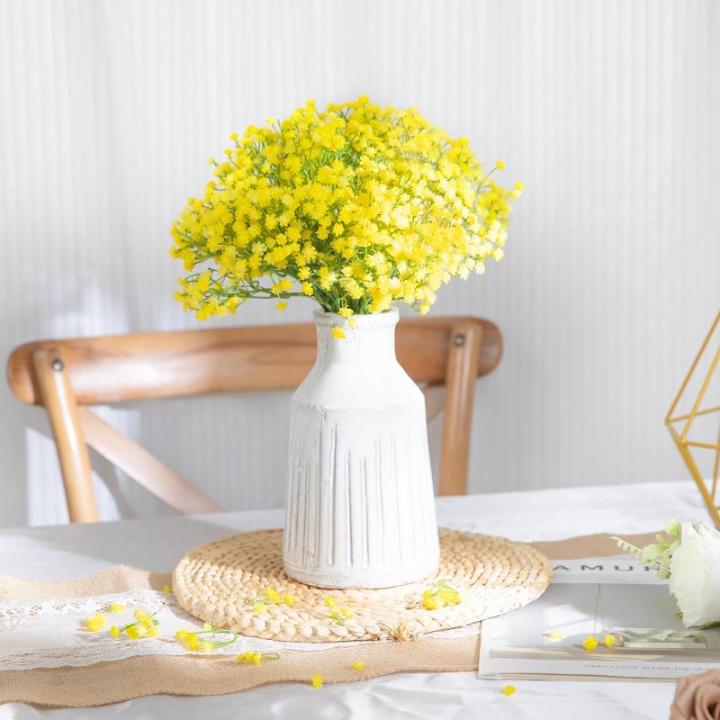 Gypsophila , 10 stuks, Gypsophila , sluierkruid, namaakbloemen, boeketten voor bruiloft, bruid, feest, thuis, herfstdecoratie (geel)
