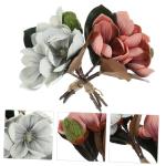 ceramic ornaments 2 Stück künstliche Kunstblumen, Haushaltsdekoration, Blumenstrauß, Dekorationen, Hochzeit, Heimdekoration, simulierte Ornamente, gefälschte Magnolien-Blumen-S