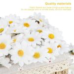 200 stuks madeliefjesdecoratie, stoffen bloemen om op te naaien, mini-madeliefjes, voor bruiloft, feest, doe-het-zelf, bloemstuk, krans