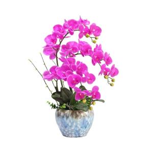 Kunstblumen Künstliche Orchideen-Fake-Pflanzen, Seidenorchideenpflanze mit Porzellanvase, gefälschte Bonsai-Pflanzen, Tischdekoration für jeden Anlass