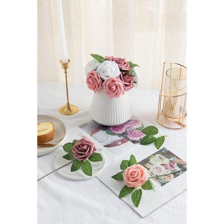 25 stuks echt uitziende nep roos hoofd, nepbloemen Realfor DIY bruiloft boeketten Centerpieces arrangementen Party Home Decoraties, Freecombination1