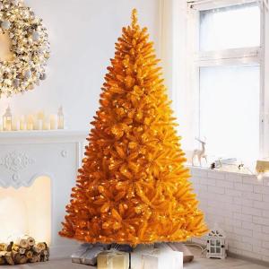 Künstlicher Weihnachtsbaum,Unbeleuchteter Orangen-Weihnachtsbaum,Realistischer künstlicher Weihnachtsbaum,Faltbarer Ständer,Geeignet for Feiertagsdekoration，künstlicher Weihn