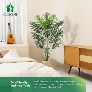 Kunstpalmen, 150 cm, plastic kunstplant, groot, areca palm in pot, woonkamer, balkon, slaapkamer, groen, decoratie (1 stuks)