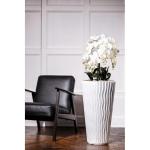 Bloempot, kunstmatige orchidee, vlinder, textiel, zeer groot, 140 cm, XXL, decoratie, ziet eruit als echt elegant, pot wit/witte orchideeën
