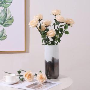 12 stuks kunstbloemen, zijden bloemen, rozen, 51 x 7 cm, kunstbloemen, bladeren en verstelbare stelen, realistische en zachte kunstbloemen voor doe-het-zelf bruiloftsfeest, Valenti