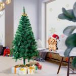 Pvc-kunstkerstboom, 120 cm, 180 takken, natuurgetrouw, kerstdecoratie, kerst, snel op te zetten, klapsysteem, moeilijk ontvlambaar en standaard, groen