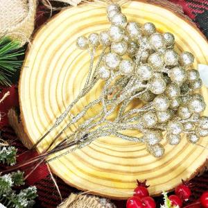 20 Stück 18 cm Künstliche Rote Beeren Dekoration Deko Zweige mit Rote Beeren Herbstzweige Weihnachten Zweige Beeren Deko für Weihnachten Kunst Basteln und Weihnachtsbaum(Champag