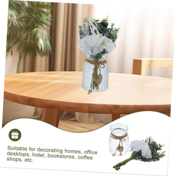 1 Satz Simulierte Vasenornamente Hochzeit Blumenarrangement Künstliche Pflanze Mit Vase Heimdekoration Kunstblumen Mit Vase Blumenarrangement Strauß Künstliche Blumen Seidentuch