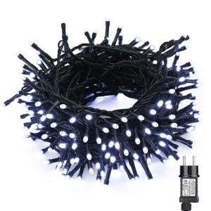 Kerstboomverlichting Wit, 20M 200 LED Lichtsnoer, Waterdicht Lichtketting, Kerstlichtsnoer, voor en buiten, 8 verlichtingsmodi, Timerfuncties, Decoratie Kerstmis