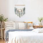 Kunstmatige hangplanten, eucalyptus, bladeren, kunstmatige planten, eucalyptus, takken, voor tuin, binnen, buiten, hangplant, kunstdecoratie, woonkamer, slaapkamer, groen en