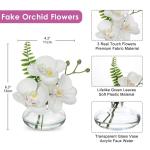 Set van 3 , kunstorchideeën, , zoals echte decoratieve bloemen met glazen vaas, badkamerdecoratie, kunstplant voor woonkamer, party, kantoor, badkamer