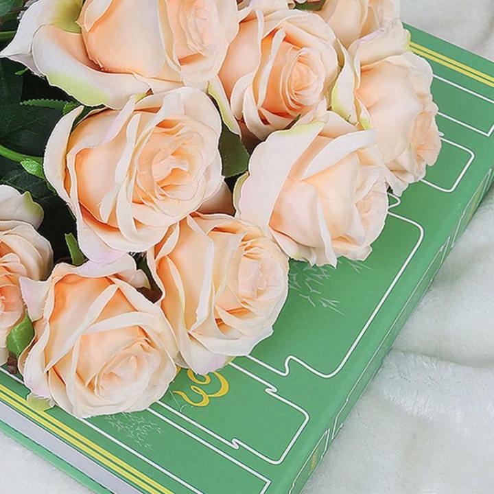 Realistische künstliche Rosensträuße für Küche, Garten, Hochzeit, Tafelaufsatz, Dekoration, 12 Stück