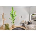 Strelitzie MN-KP-2214 Paradijsvogelbloem, kunstplant, kunstplant, decoratie, in zwarte pot, zeer realistisch, groen, 180 cm