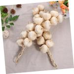 2 Sätze Künstlicher Knoblauch Künstliches Gemüse Lebensechter Weißer Knoblauch Knoblauchornament Knoblauchknolle Pflanzliches Dekor Simulation Knoblauch Zwiebel 2 Stück * 2