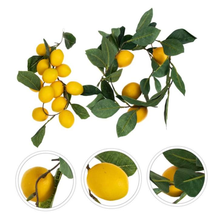 10 STK Simulation Zitronenrattan Künstliche Zitronenrankengirlande Obstdekor Künstliche Fruchtgirlande Blumenverzierungen Künstliche Girlande Szene Kunstpflanze Yellow Plastik