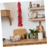 20 STK Chili-Pfeffer-modelldekoration Farbige Schlüsselbänder Künstlich Lebensechte Gemüse-Obst-Girlande Restaurant Gefälschte Paprika Ristras Lebensechtes Pfefferdekor Rot Sc