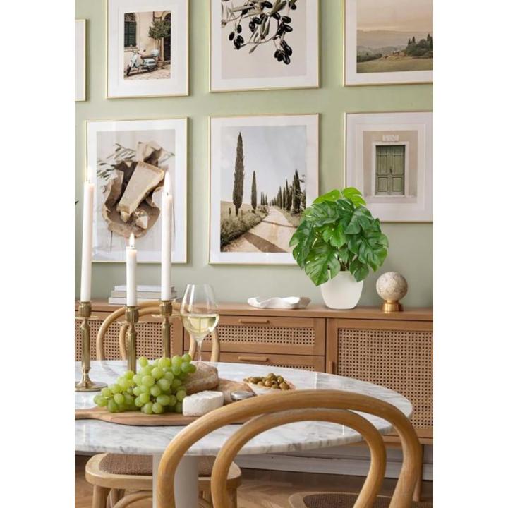 Set van 2 28 cm in pot voor woondecoratie, kunstkamerplanten, bloemstukken, thuis en op kantoor, desktop, bonsai, met potten, tafeldecoratie huis, balkon, kantoor decoratie