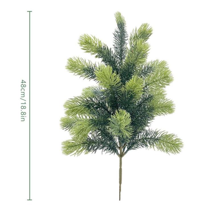 Künstlicher Pflanzenzweig, Weihnachtsstiel-Dekoration, praktische, praktische grüne Weihnachtsdekoration für den Schreibtisch zu Hause, Höhe 48cm