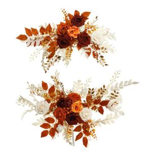 2 stuks bruiloftsboogbloemen, kunstbloemenarrangement, kunstbloemen swagset, welkomstborden, bloemendecoraties voor bruiloftsdecoratie, ceremonie en (#1)