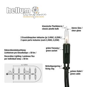 839012 Lichtsnoer voor , 100, 14,85 m, kerstverlichting, mini-lichtketting voor ramen, kerstdecoratie, kaarsen lichtketting met stekker, lichtsnoer, stopcontact, kabel wit