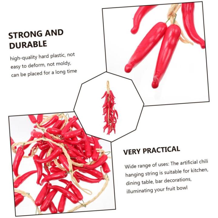 3 Sätze Simulierte Hängende Knoblauchspieße Künstliches para Foto-Requisiten Modelle Bauernpfefferdekor Simulation Chili-dekor Hängende Lebensechte Paprika Schaum Rot 5 Stück