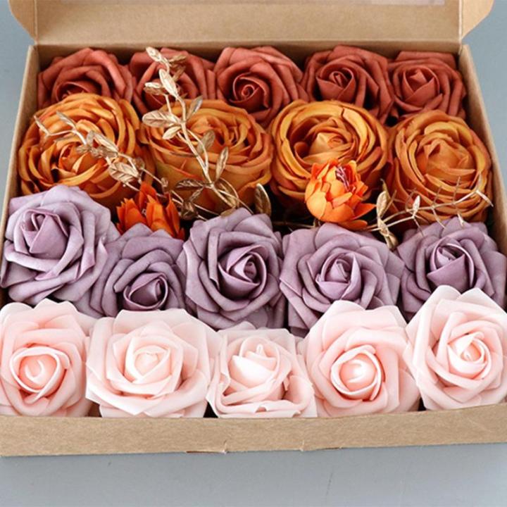 Künstliche Rosen aus PE-Schaum, für den Kopf der Braut, Blumenstrauß für Hochzeit, Party, dekoratives Scrapbooking, DIY, Handblume