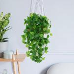 2 stuks hangende , , plastic groene plant, hangend, 105 cm, namaakklimop, plastic planten voor binnen en buiten, balkon, bruiloft, tuin, wanddecoratie