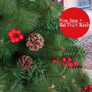 geschmückter künstlicher Weihnachtsbaum, komplett aus tannenholz, mit tannenzapfen aufklappbar, Weihnachtsbaum-metallständer für saisonale Feiertage – grün, 7,8 fuß, das Ne