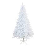 SOLAGUA Kunstkerstboom, spar extra gevuld met engelenhaar, 150 - 300 cm, met metalen standaard (240 cm, 1438 punten, wit)