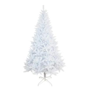 SOLAGUA Kunstkerstboom, spar extra gevuld met engelenhaar, 150 - 300 cm, met metalen standaard (210 cm, 958 punten, wit)