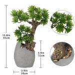 Kunstbonsai Natuurgetrouwe kunstplant als echte kunstmatige bonsaiboom met cementpot voor badkamer, kantoor, vensterbank, decoratie, hoogte 35 cm