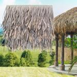 Palmgras rol Kunstmatige 100x50 cm/stuk Plastic Dak Dak Decoratieve Kunstmatige Strohuis Boerderij Nep Strohader Houten Huis Gazebo Decoratieve Strotegels Nep stro (Maat: 5 stuks)