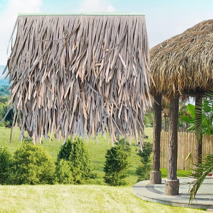 Palmgras rol Kunstmatige 100x50 cm/stuk Plastic Dak Dak Decoratieve Kunstmatige Strohuis Boerderij Nep Strohader Houten Huis Gazebo Decoratieve Strotegels Nep stro (Maat: 5 stuks)