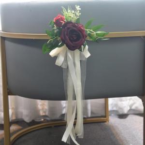 6 Stück Hochzeitszeremonie Ornamente Raffinierte Stuhlverzierungen Mit Künstlichen Blumen Kirchenbänken Blumen
