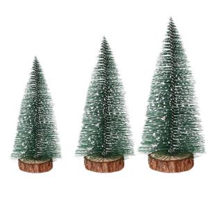 9 stuks kunstkerstboom, mini-kerstboom, tafeldecoratie, dennenboomdecoratie, kerstversiering, kerstversieringen voor Kerstmis, feest, doe-het-zelf knutselen, groen, 10 cm, 15 cm, 2