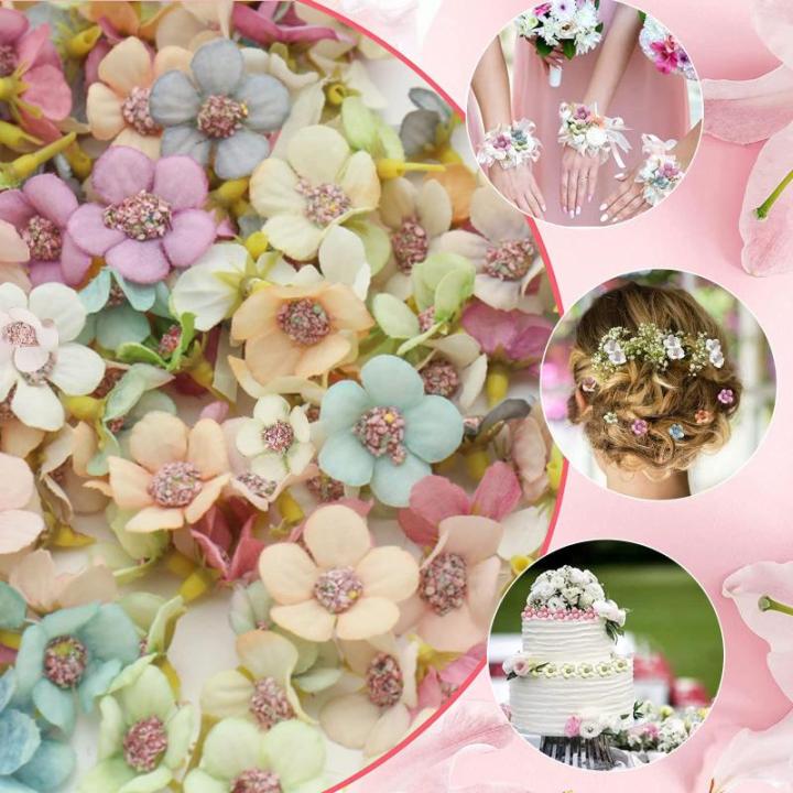 100 stuks , mini-, decoratie van zijde, meerkleurig, kunstmadeliefjes, voor huis, tuin, kantoor, decoratie, feest, bruiloft, boeket (100 stuks)
