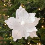 Glitzernder Weihnachtsstern, Weihnachtsbaumschmuck, hängende Dekoration für Weihnachtsbaum, Hochzeit, Party, Kranz, Dekoration (weiß)